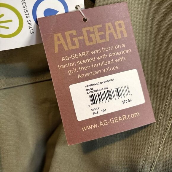 AG Gear Farm Hand Overshirt New With Tags Work Shirt Jac Size Small Moss Colored - Picture 3 of 7
